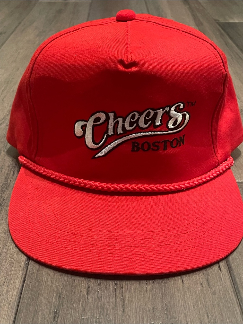 Vintage Cheers Boston Red Rope Hat Strapback Cap Bar TV Show Embroidered